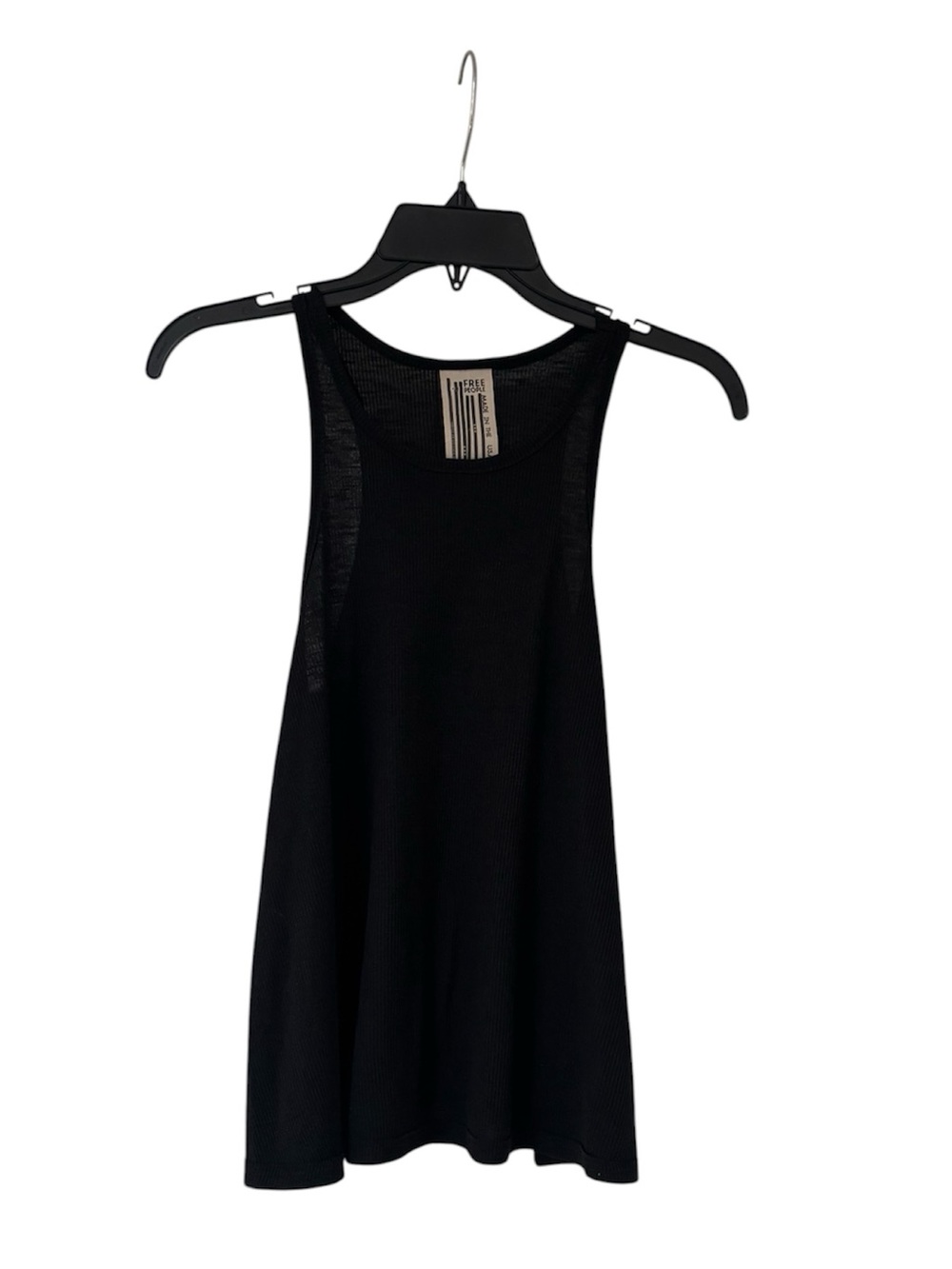 FREE PEOPLE Black Ribbed Racerback Tank Top